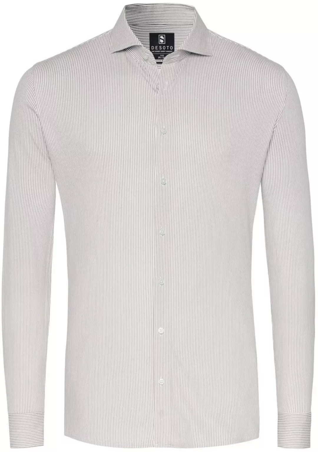 DESOTO Essential Hemd Hai Piqué Streifen Beige - Größe 41 günstig online kaufen