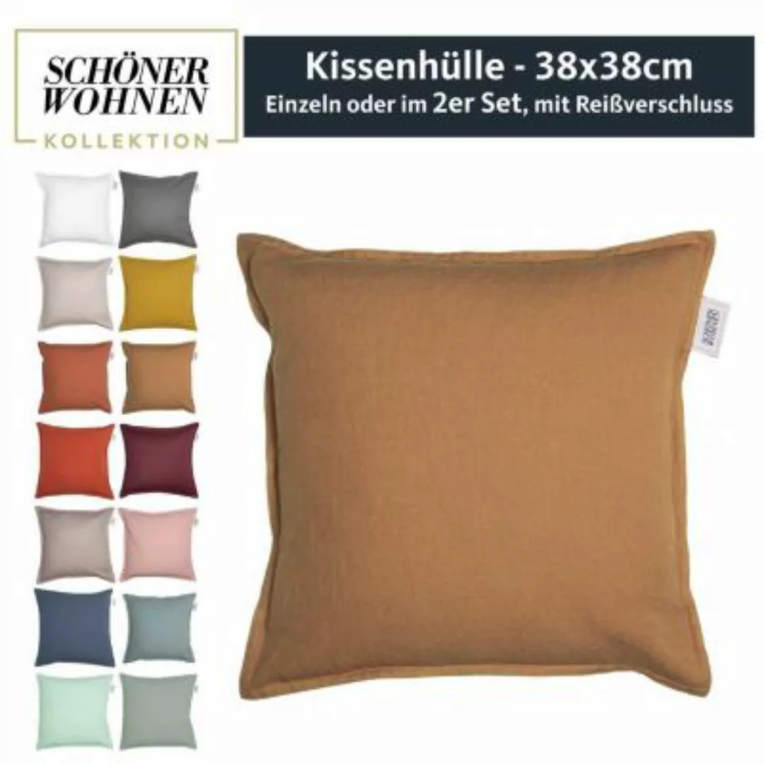 Schöner Wohnen Kollektion Zierkissenhülle Leinen-Baumwollmischung 38x38cm L günstig online kaufen