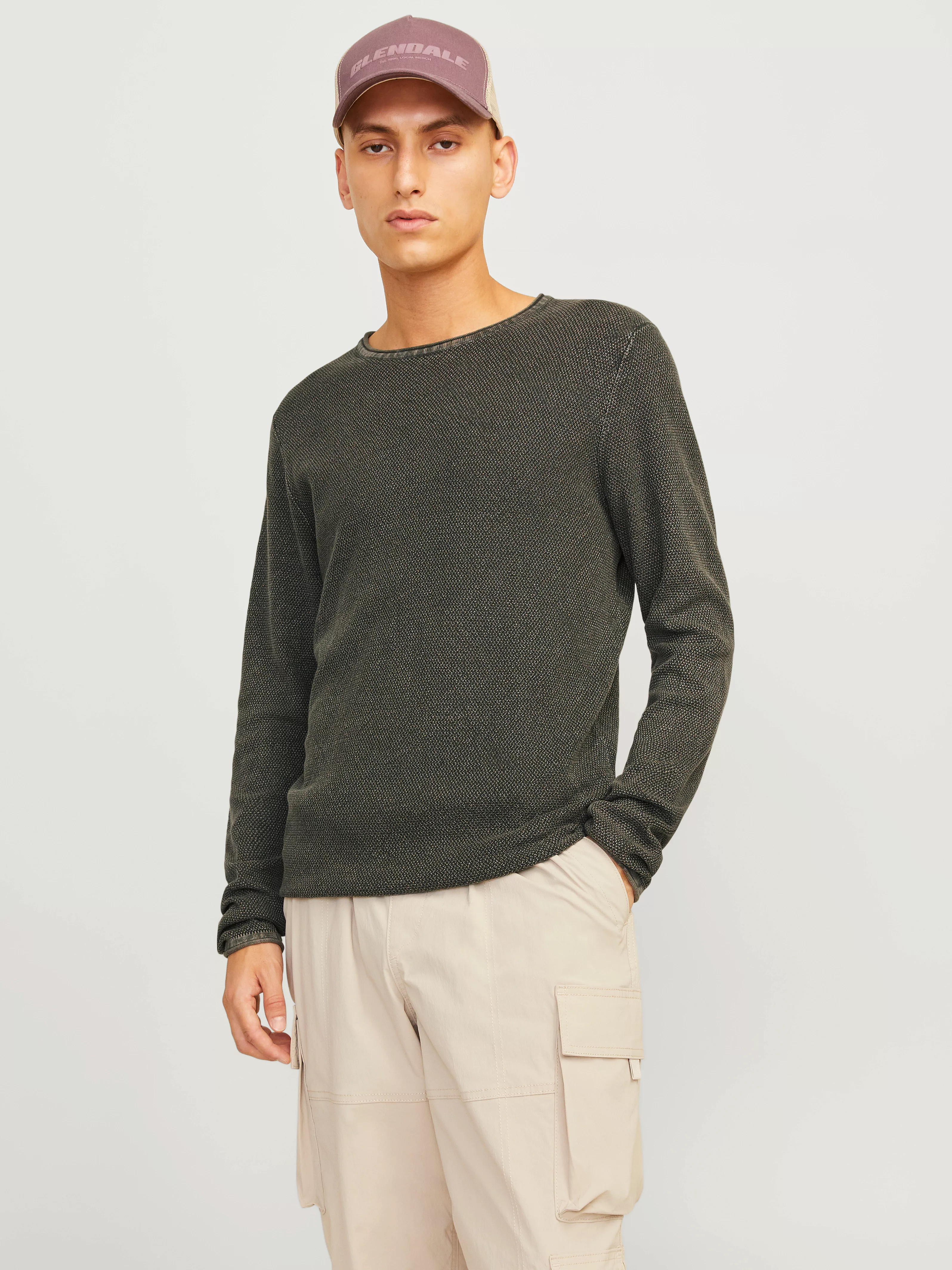 Jack & Jones Rundhalspullover "JJDEAN KNIT CREW NECK AW24", in gewaschener günstig online kaufen