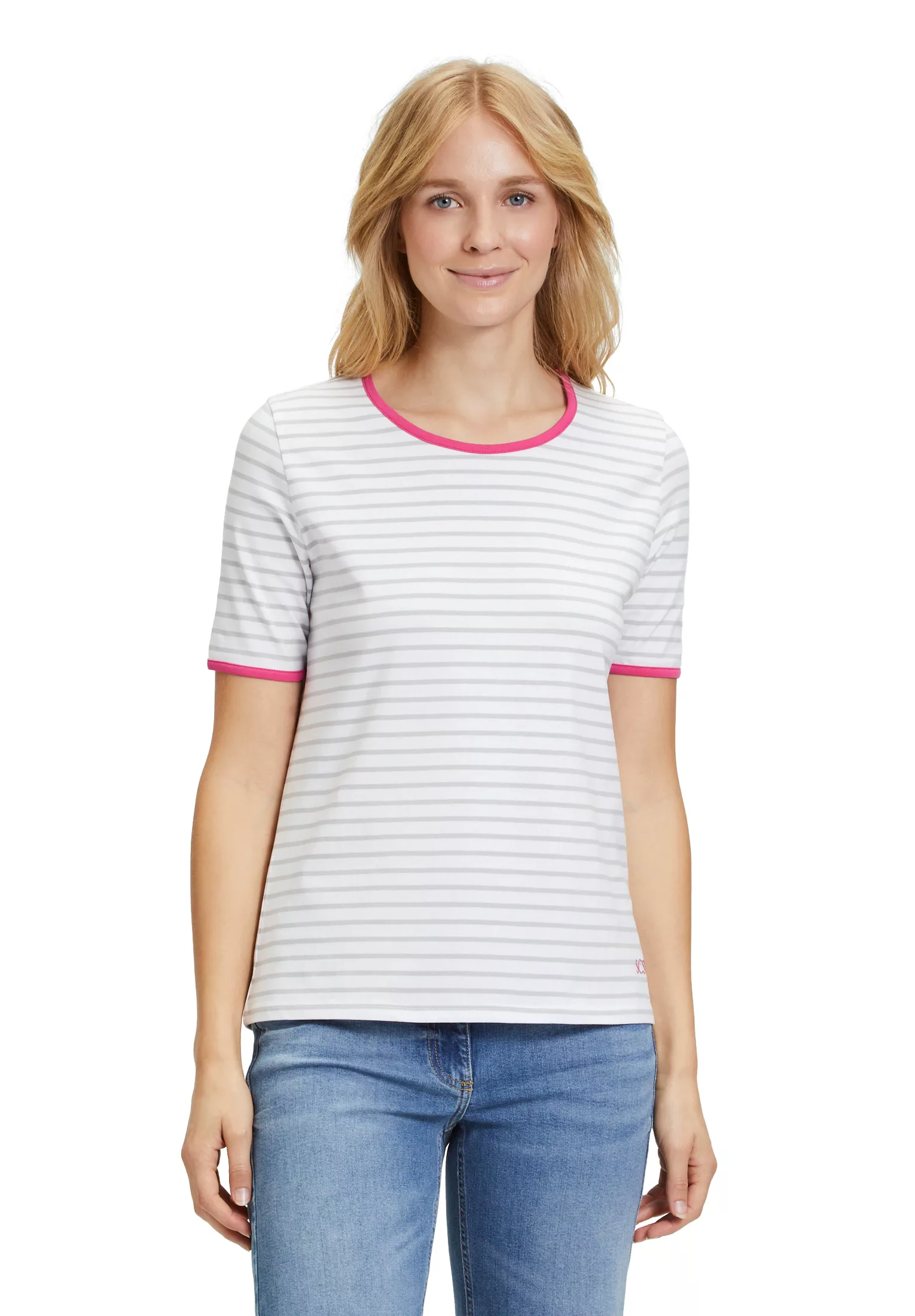 Betty Barclay Kurzarmshirt "Betty Barclay Ringelshirt mit Rundhalsausschnit günstig online kaufen