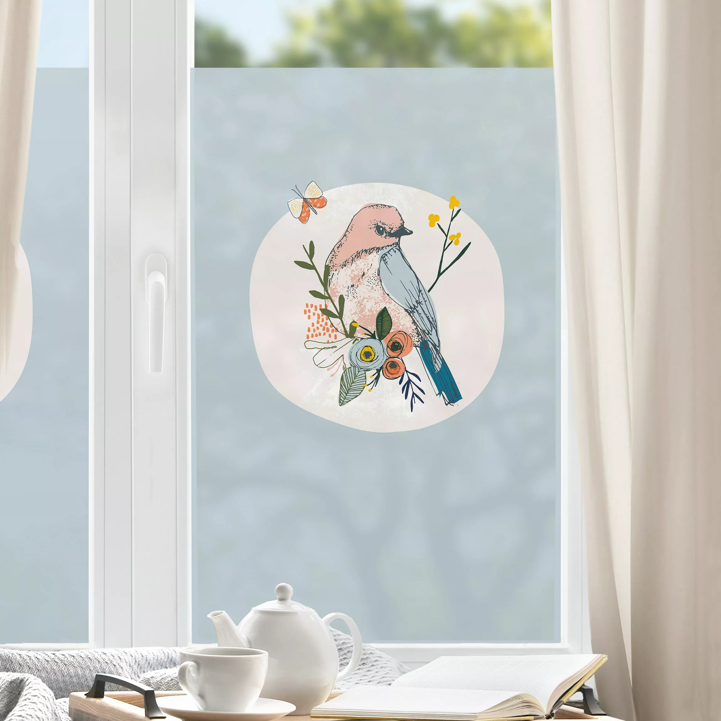 Fensterfolie Lisa Dolson - Vogel im Frühling II günstig online kaufen