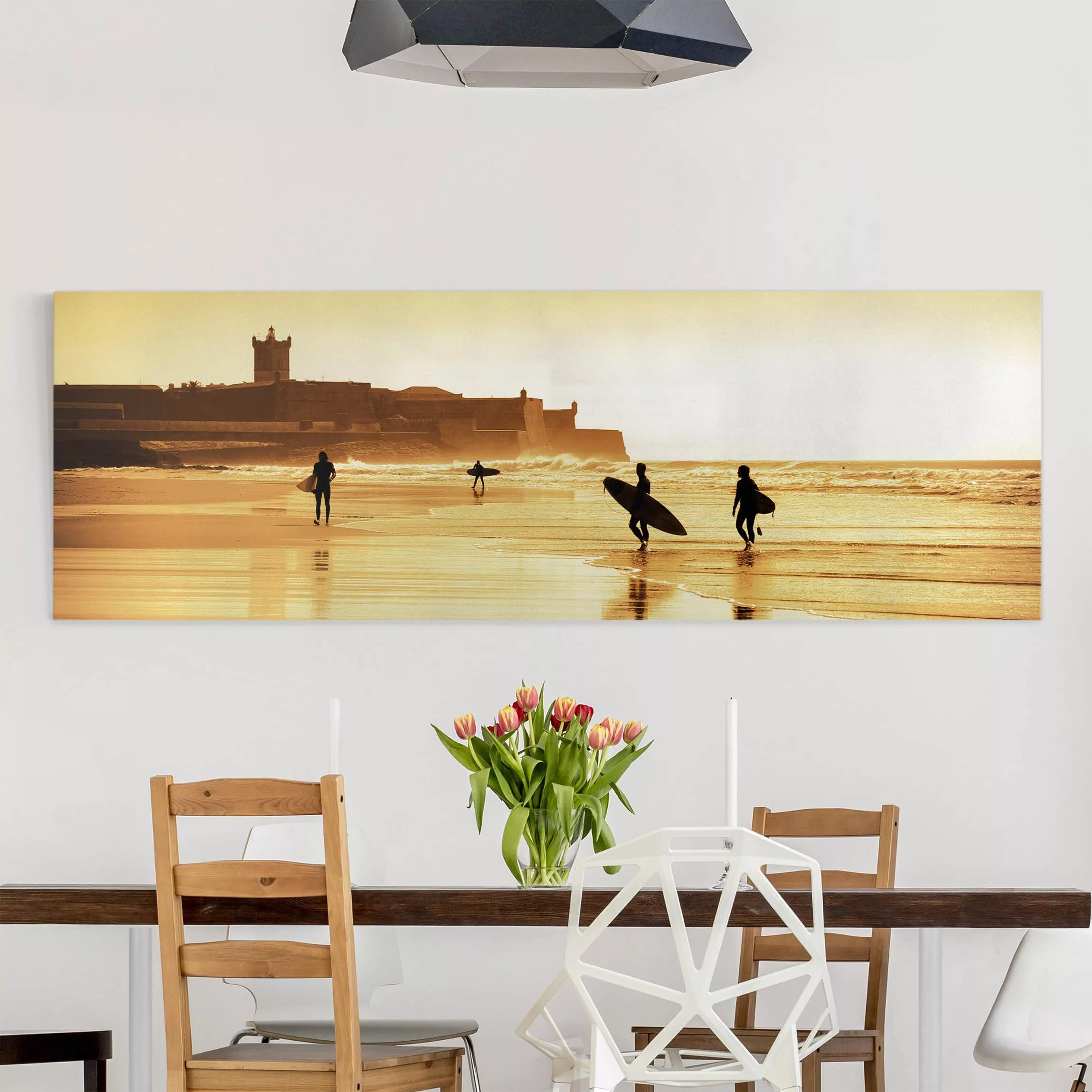 Leinwandbild Strand - Panorama Surfer Beach günstig online kaufen