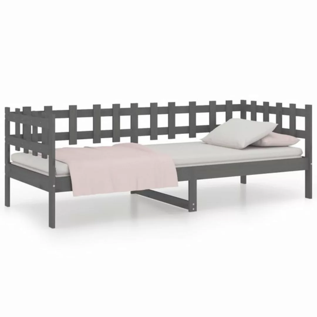 furnicato Bett Tagesbett Grau 80x200 cm Massivholz Kiefer günstig online kaufen