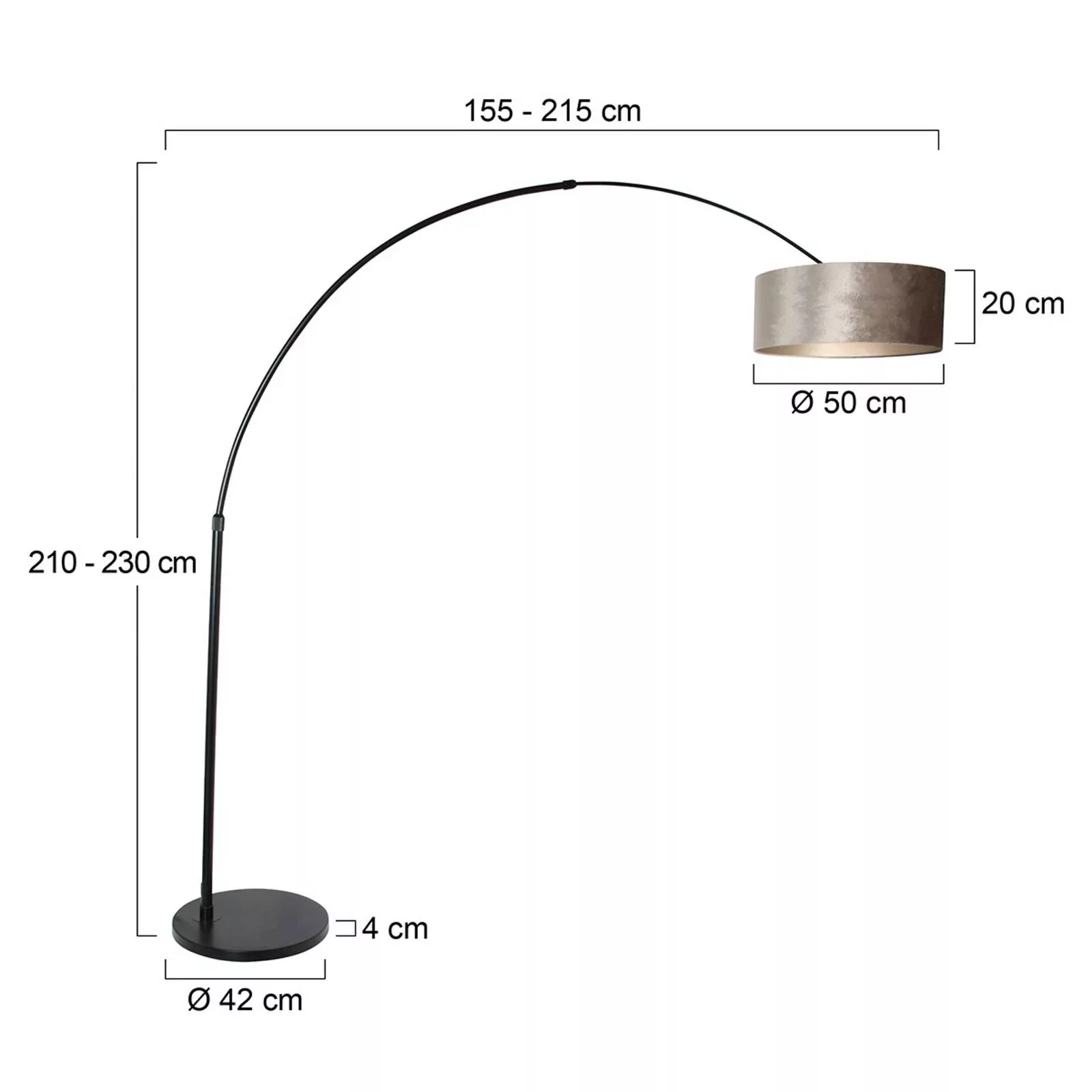 Bogen-Stehlampe Sparkled Light schwarz/silber günstig online kaufen