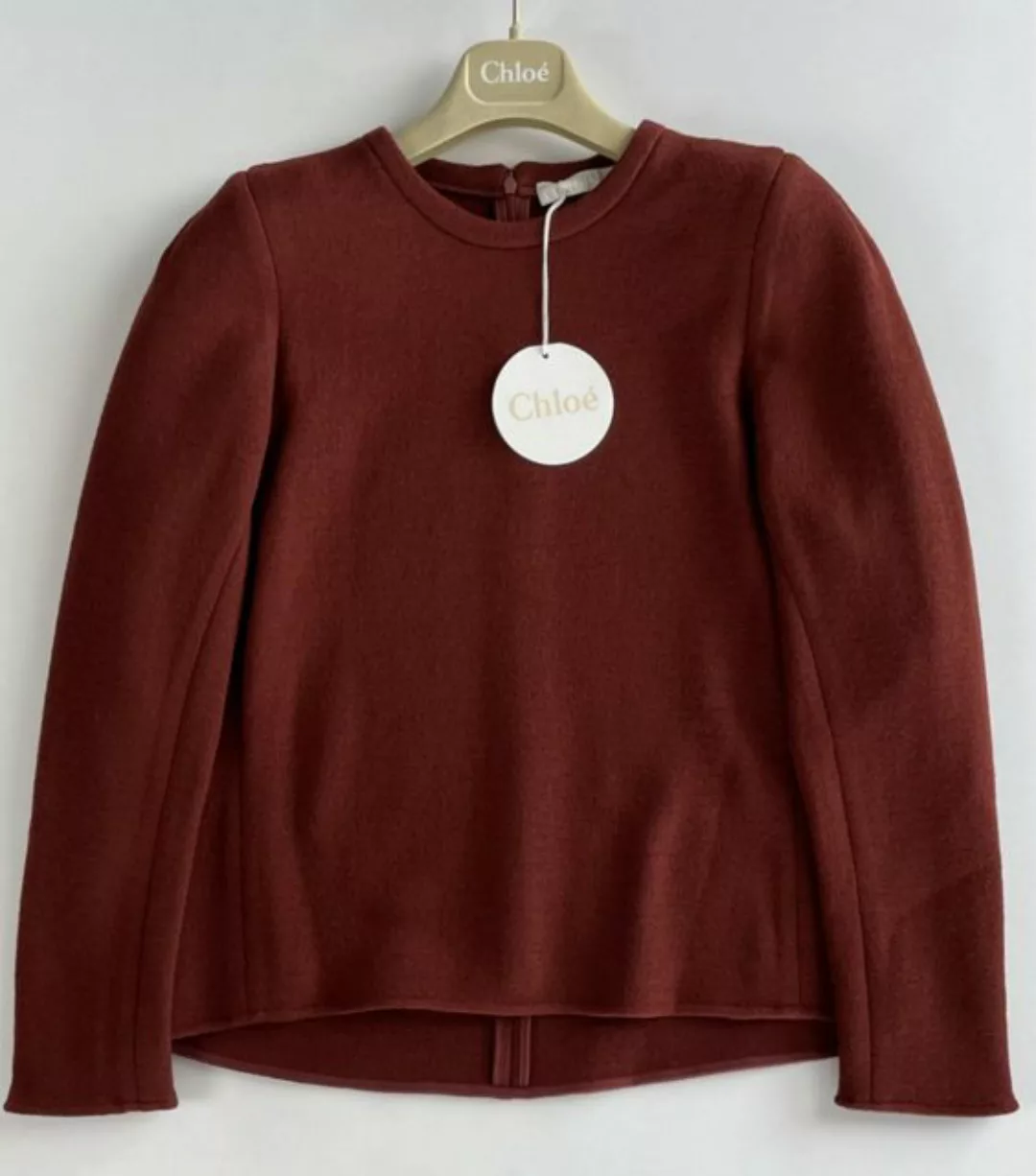 Chloé Strickpullover Chloé Women's Iconic Crewneck Washed Wool Jersey Zip P günstig online kaufen