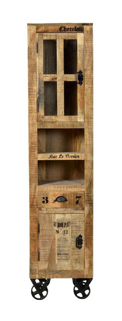 dynamic24 Hochschrank Hochschrank RUSTIC Mangoholz natur günstig online kaufen