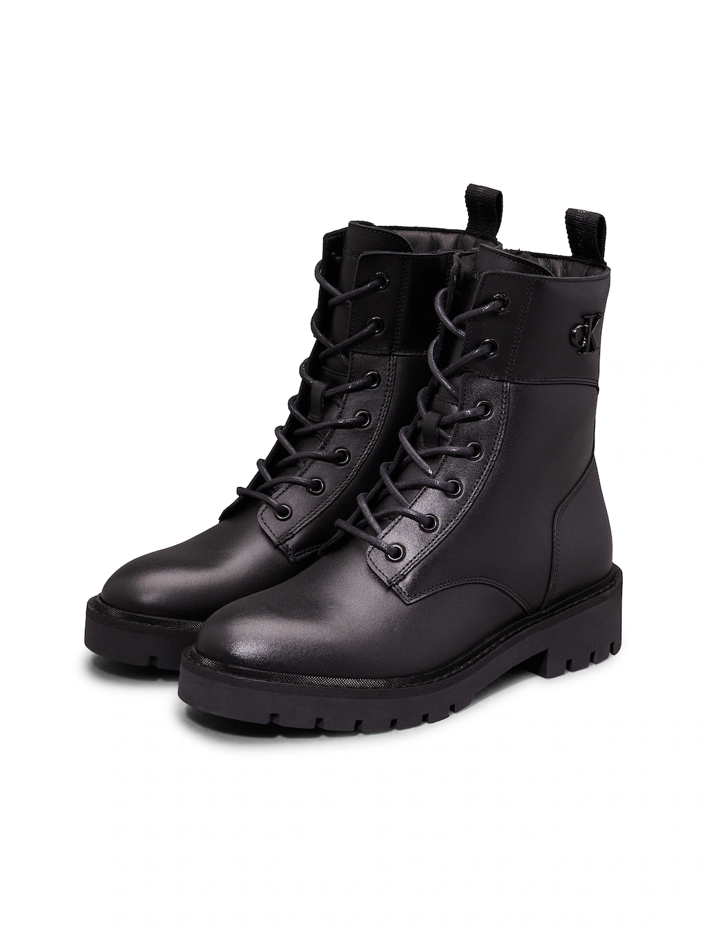 Calvin Klein Jeans Schnürboots "COMBAT BOOT MID ZIP LTH IN CALF", Blockabsa günstig online kaufen