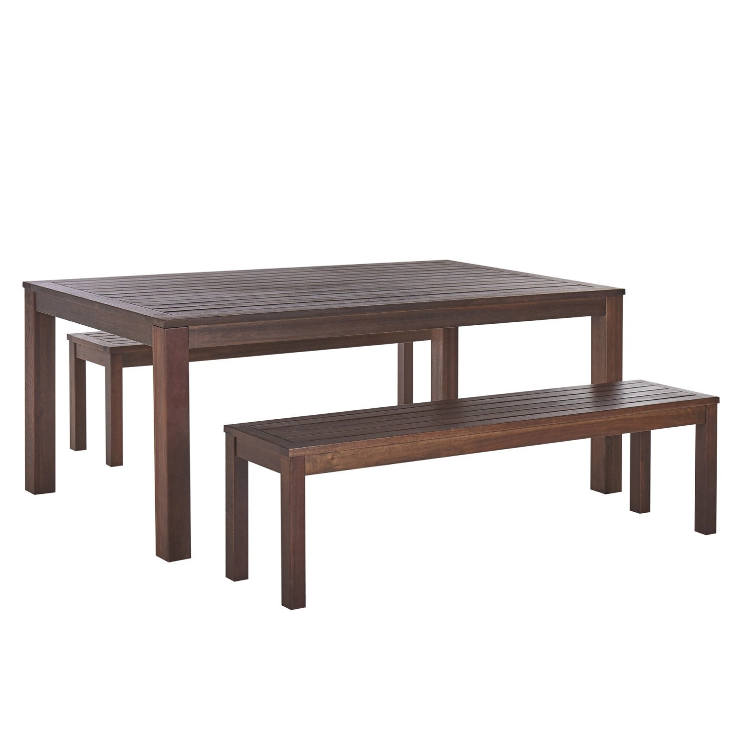 Beliani Gartentisch Set TUSCANIA Dunkler Holzfarbton 100x180x73 günstig online kaufen
