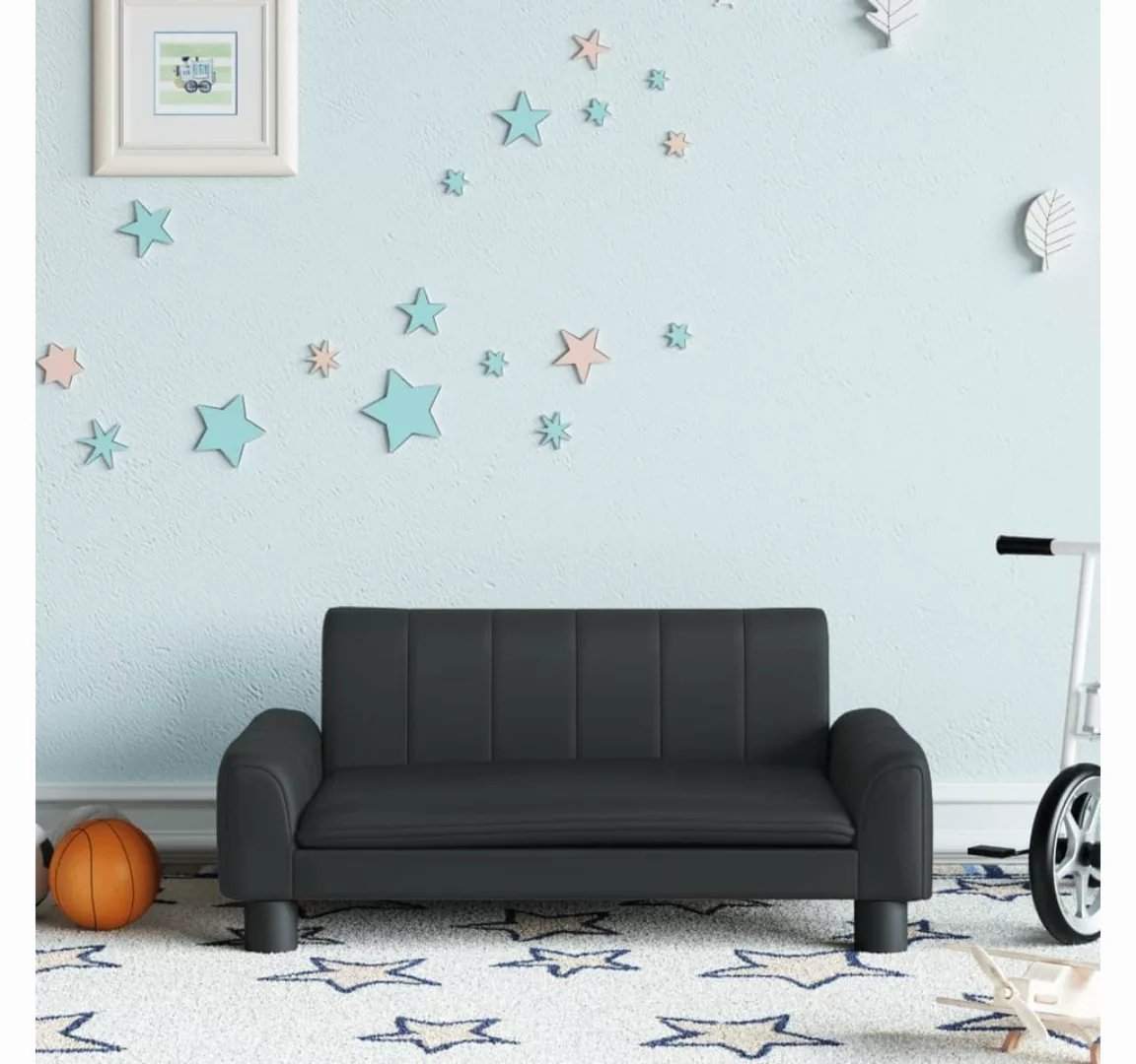 vidaXL Kindersofa Kindersofa Schwarz 70x45x30 cm Kunstleder Kindercouch Kin günstig online kaufen