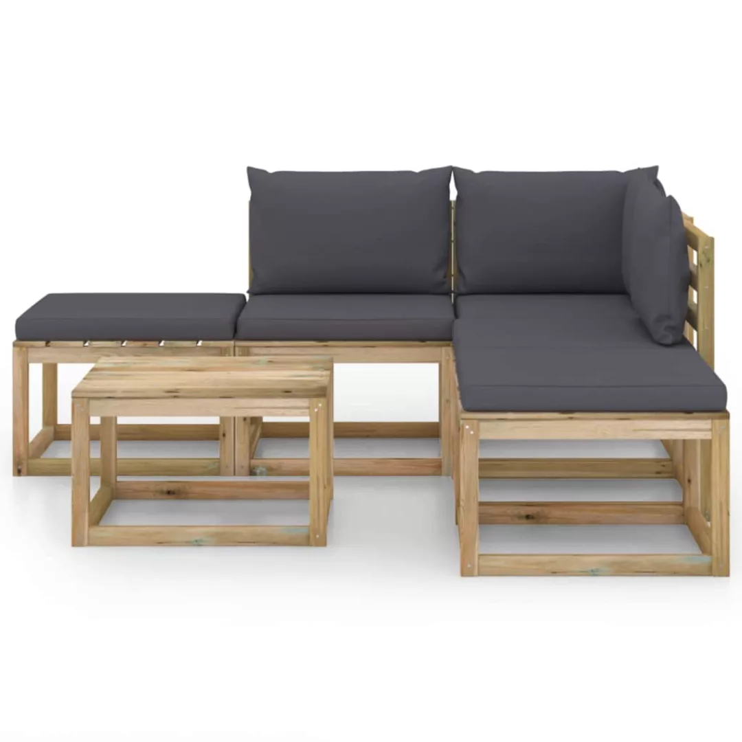 6-tlg. Garten-lounge-set Mit Anthrazit Kissen günstig online kaufen