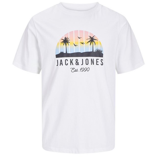 Jack & Jones Rundhalsshirt Große Größen T-Shirt weiß Palmenprint JJPALM Jac günstig online kaufen