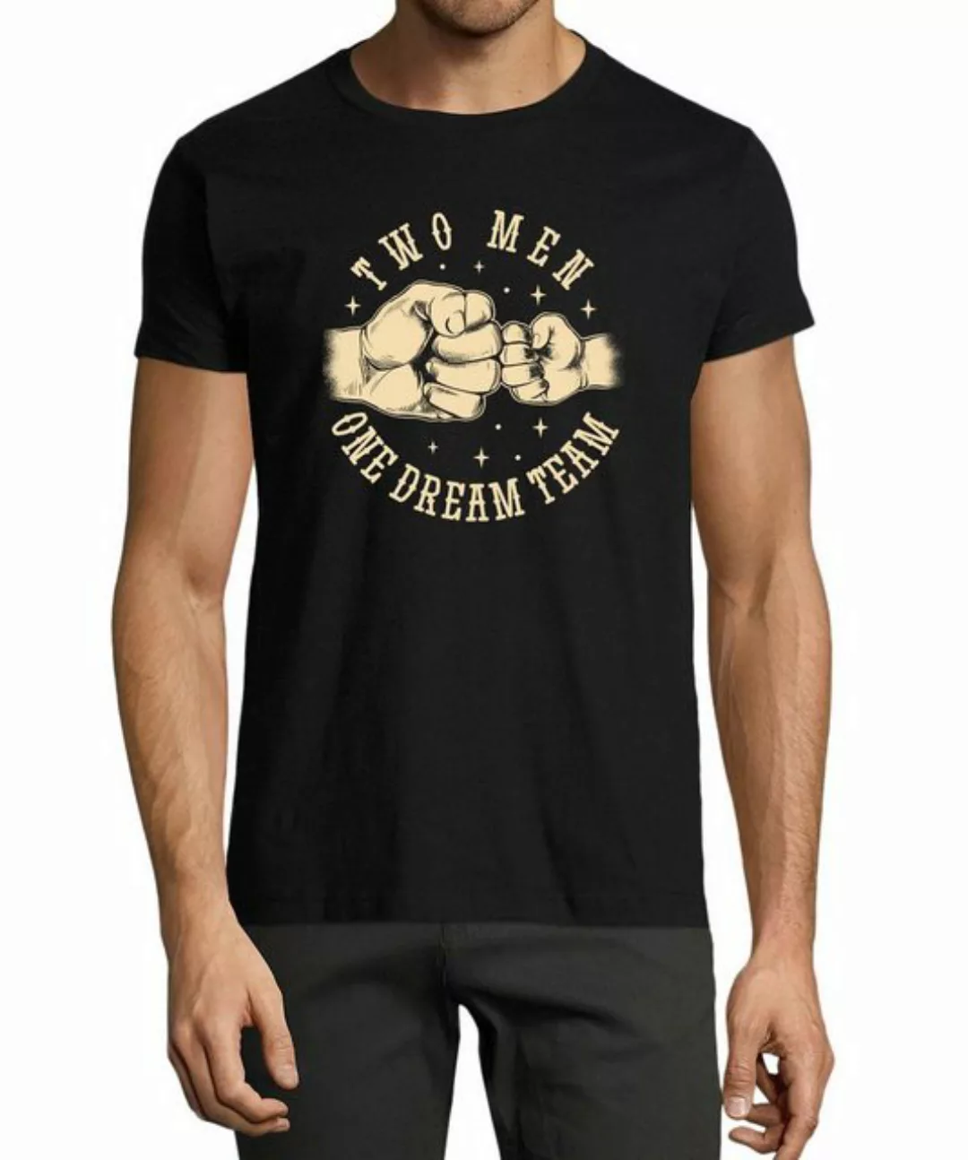 MyDesign24 T-Shirt Herren Print Shirt - Vater mit Sohn Dream Team Baumwolls günstig online kaufen