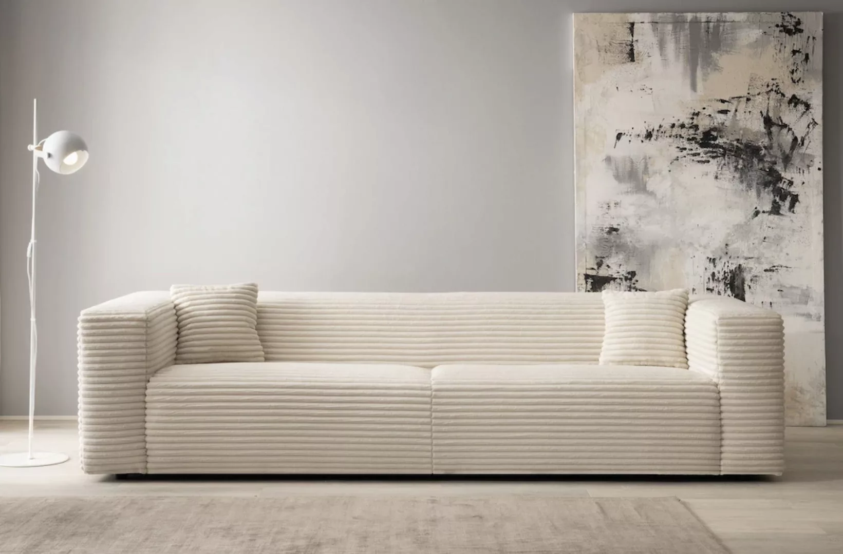 andas 3-Sitzer "BAKELS, Couch in Cord oder Boucle-Stoff, Sofa im modernen D günstig online kaufen