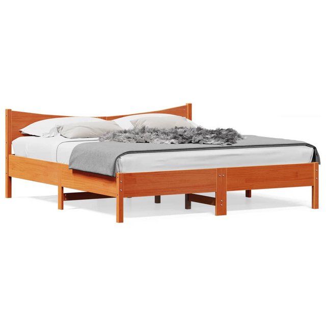 vidaXL Bett Massivholzbett mit Kopfteil Weiß 200x200 cm Kiefer günstig online kaufen