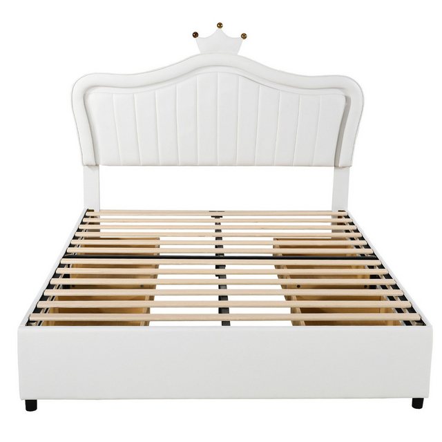 Romance Polsterbett Stauraumbett Prinzessinbett Doppelbett mit LED Beleucht günstig online kaufen