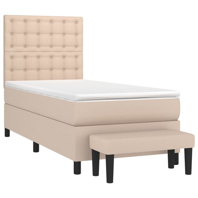 vidaXL Bett Boxspringbett mit Matratze Cappuccino-Braun 80x200cm Kunstleder günstig online kaufen