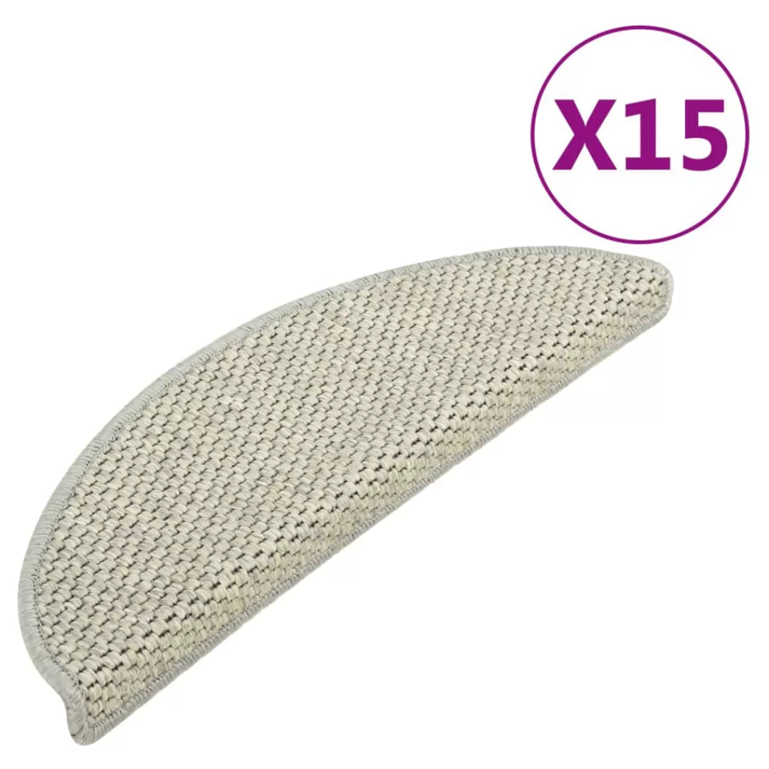 Treppenmatten Selbstklebend Sisal-optik 15 Stk. 65x25 Cm Grau günstig online kaufen