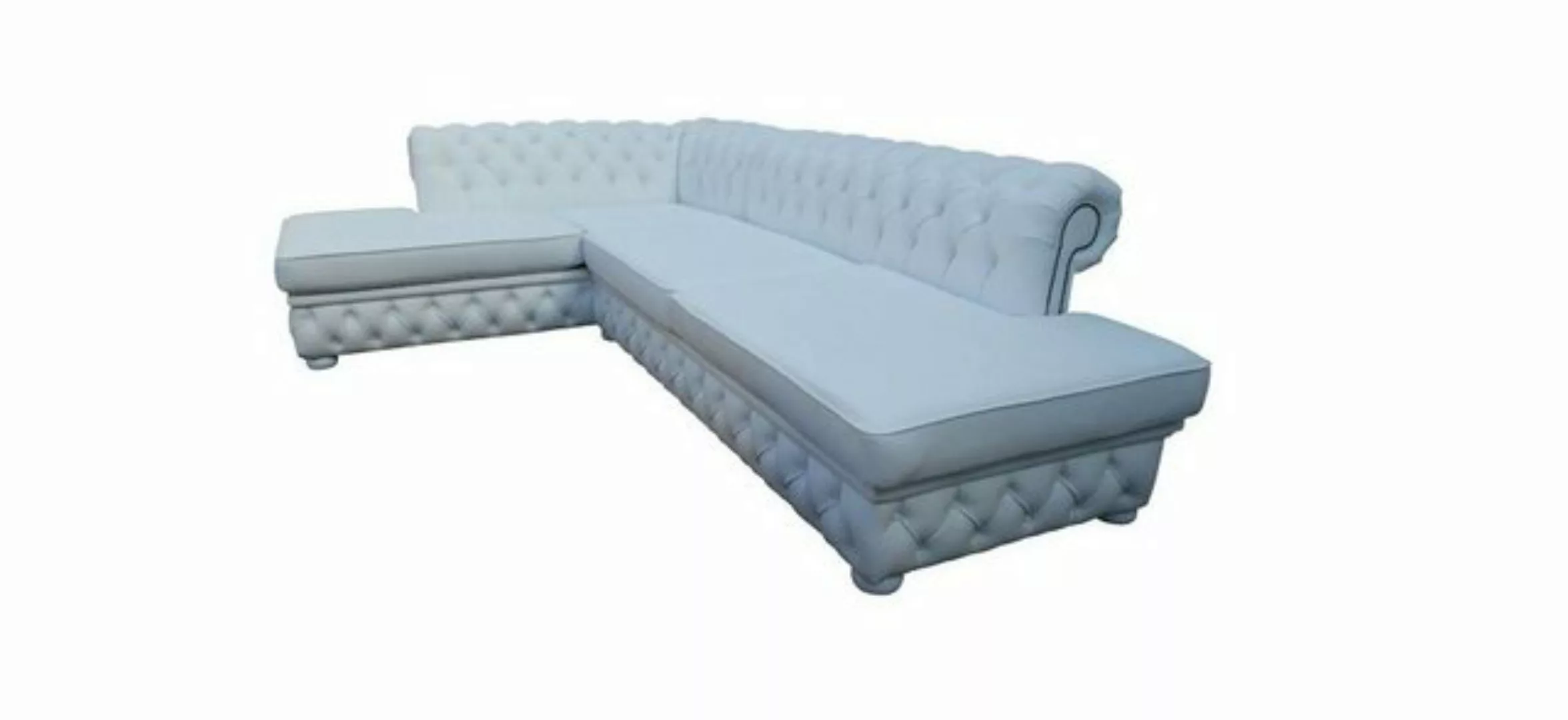 JVmoebel Ecksofa Hellblau Ecksofa Hocker Big Textil Stoff Chesterfield Sofa günstig online kaufen