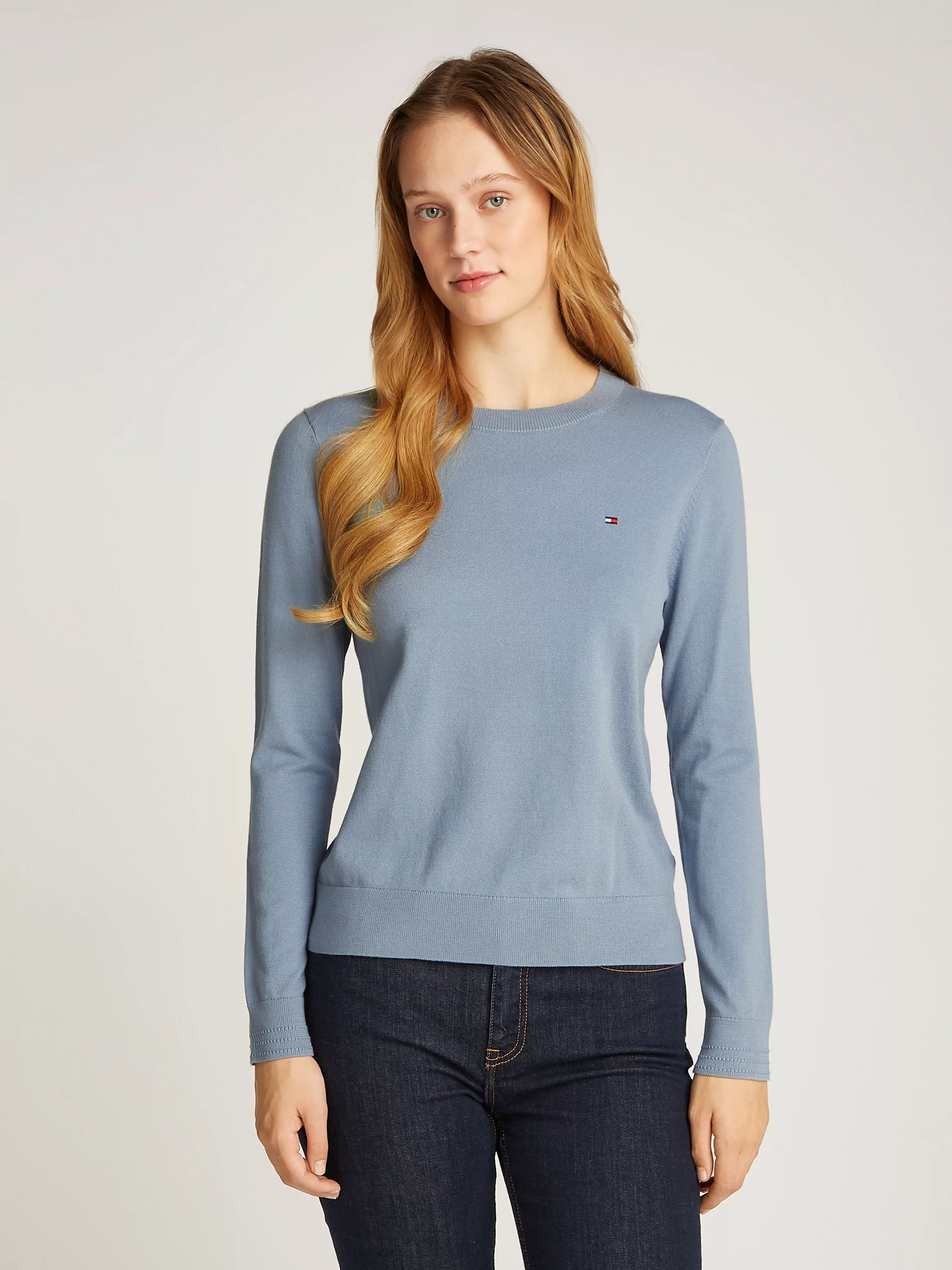 Tommy Hilfiger Rundhalspullover "CO JERSEY STITCH LS C-NK SWT", mit Logosti günstig online kaufen