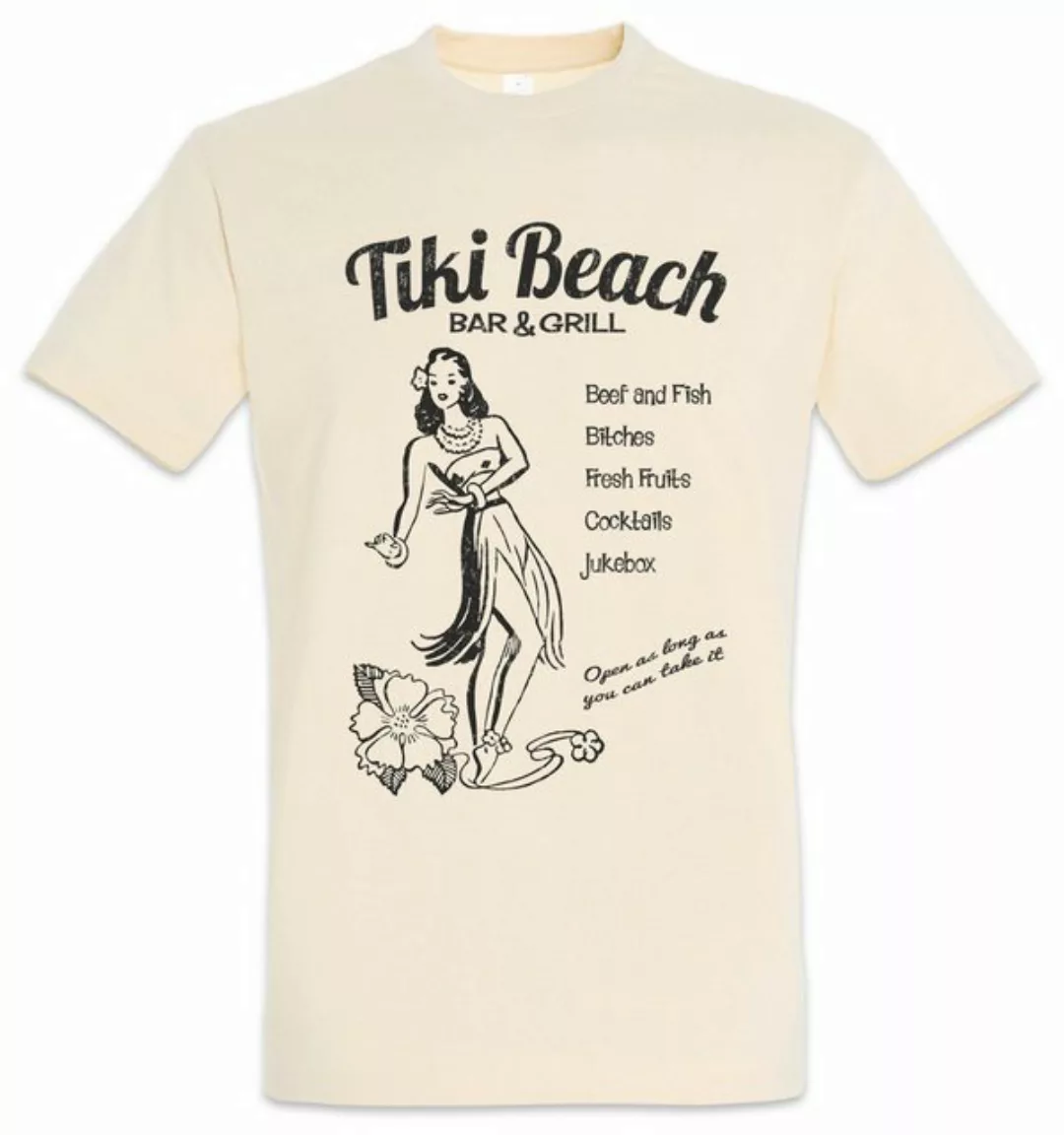 Urban Backwoods Print-Shirt Tiki Beach Bar & Grill Herren T-Shirt Hula Girl günstig online kaufen