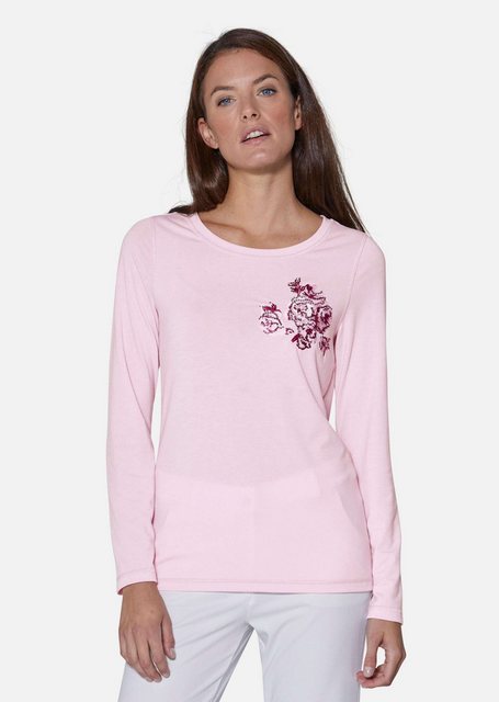 MADELEINE Langarmshirt Langarm-Shirt mit floraler Stickerei günstig online kaufen