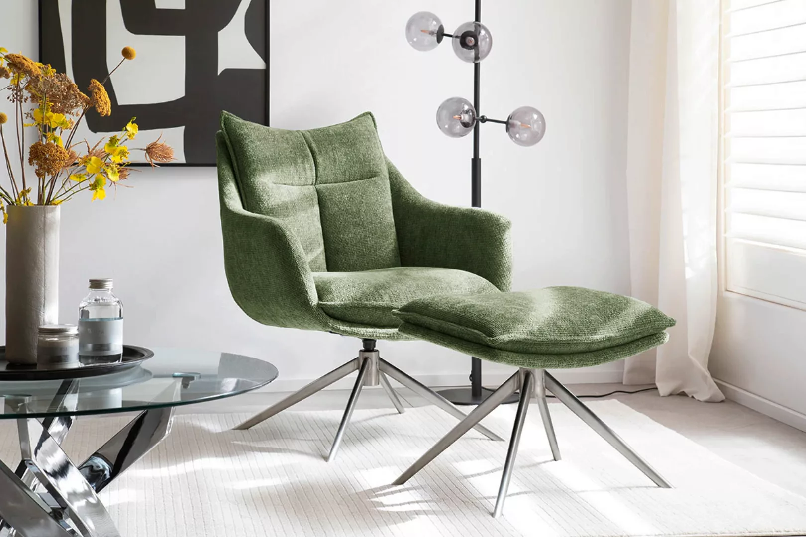 MCA furniture Loungesessel "PARKER Drehstuhl mit Armlehnen", (Set, 2 St.), günstig online kaufen