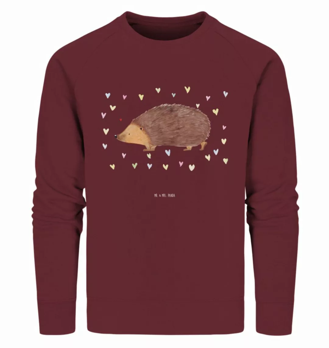 Mr. & Mrs. Panda Longpullover Größe L Igel Herzen - Burgundy - Geschenk, Li günstig online kaufen