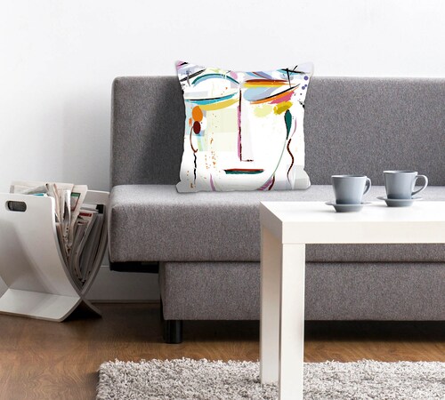 queence Dekokissen »Kim«, Kissenhülle,Abstraktes Gesicht,Modern,Kunstvoll,G günstig online kaufen