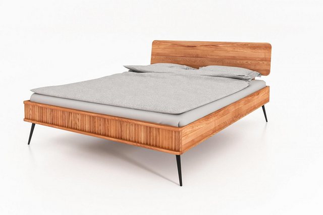 Natur24 Bett Bett Tula 1 Kernbuche massiv 200x200cm mit Holzkopfteil günstig online kaufen