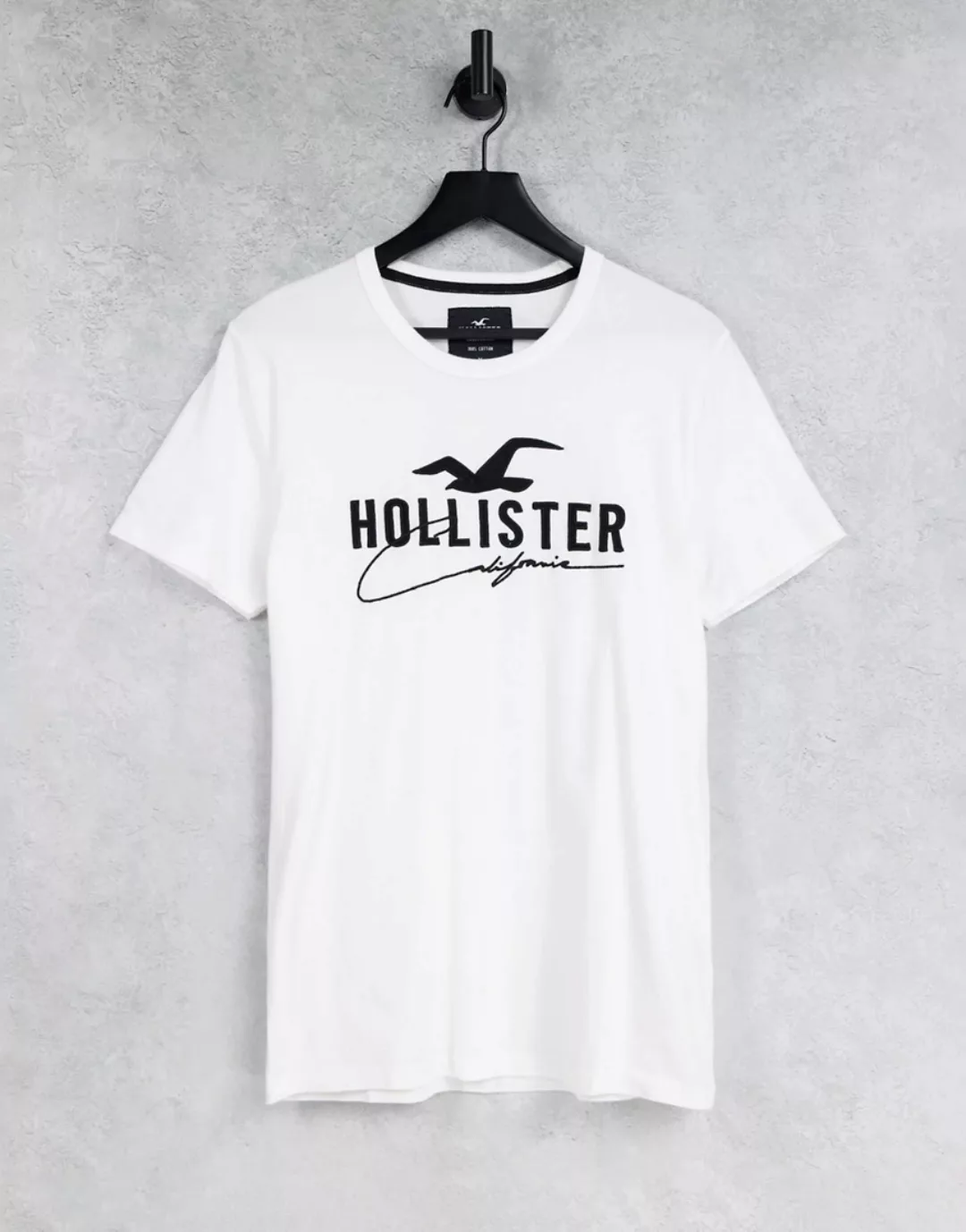 Hollister – Core Tech – Weißes T-Shirt mit Logo günstig online kaufen