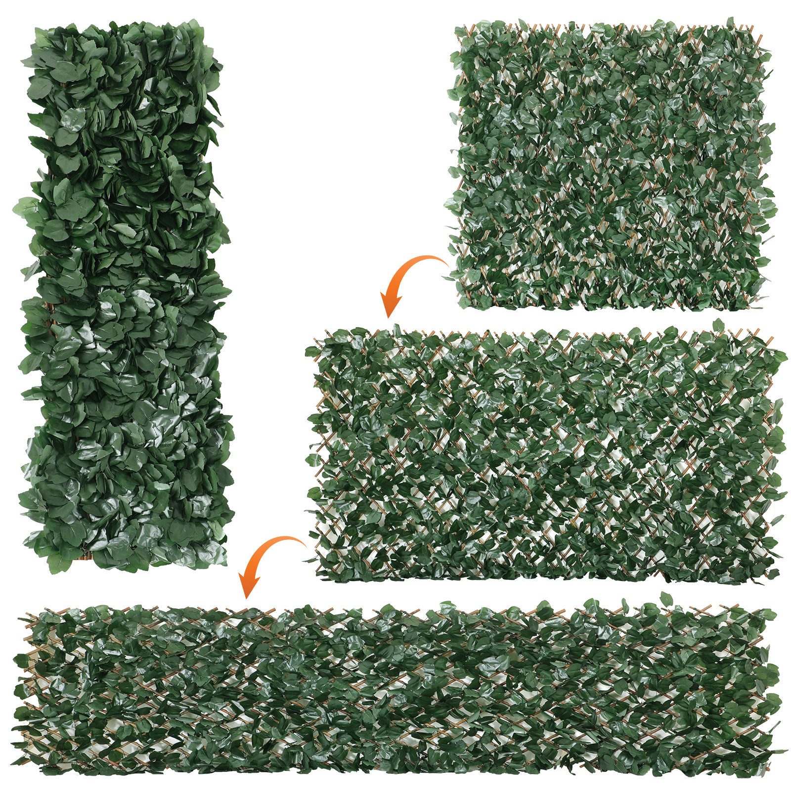 Coradoma Gewürzregal Gitterzaun ausziehbar 100x200cm Sichtschutz günstig online kaufen