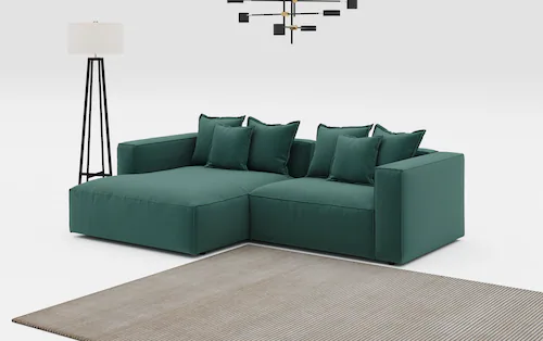 INOSIGN Ecksofa "Cowboy L-Form", mit 6 Kissen, kubisches Sofa günstig online kaufen