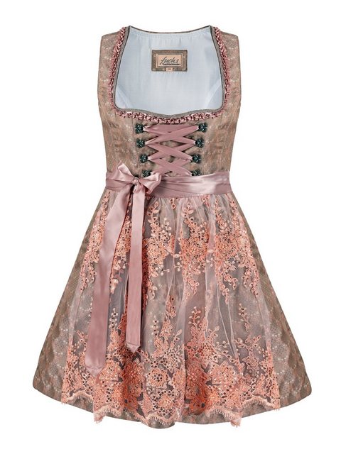 Trachten24.de Dirndl Mini Dirndl Sophia taupe (2-tlg) Rockteil 50cm günstig online kaufen