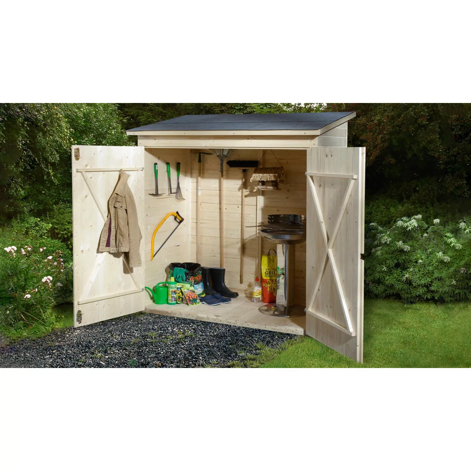 Weka Balkon und Terrassenschrank mit Pultdach Gr. 2, 163 cm x 85 cm günstig online kaufen