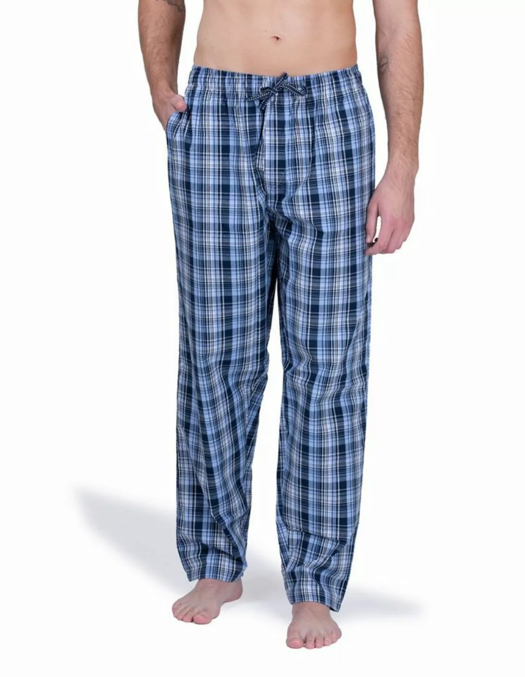 Moonline Schlafhose Herren Webhose Freizeithose Loungewear aus 100% Baumwol günstig online kaufen