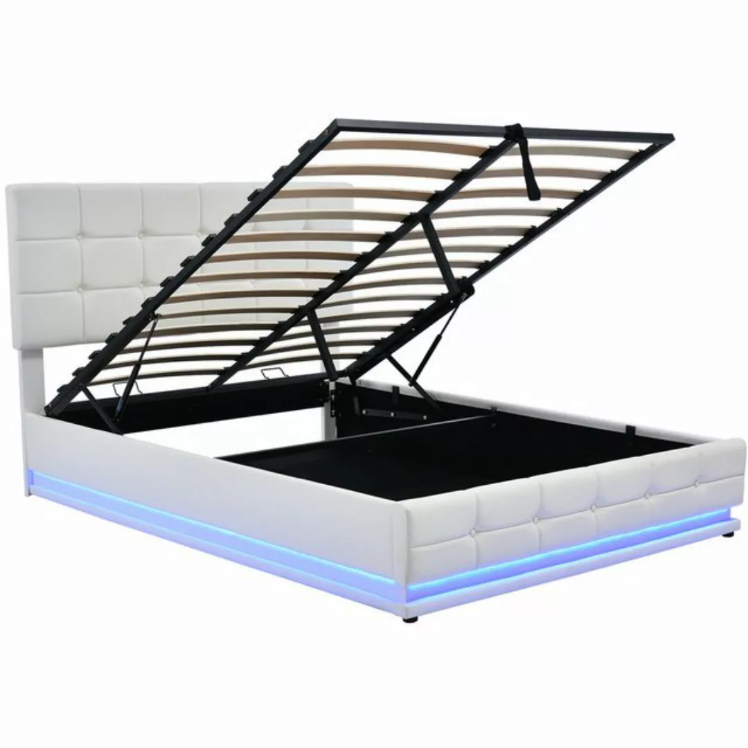 Welikera Polsterbett Doppelbett mit LED Beleuchtung,Hydraulisch anhebbarer günstig online kaufen
