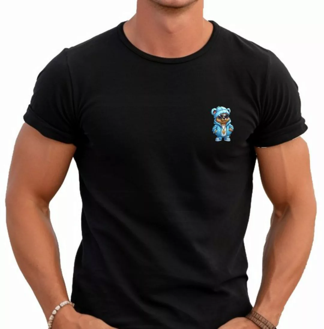 Banco T-Shirt Herren T-Shirt Gangster Bär mit blauem Anzug 100% Baumwolle günstig online kaufen