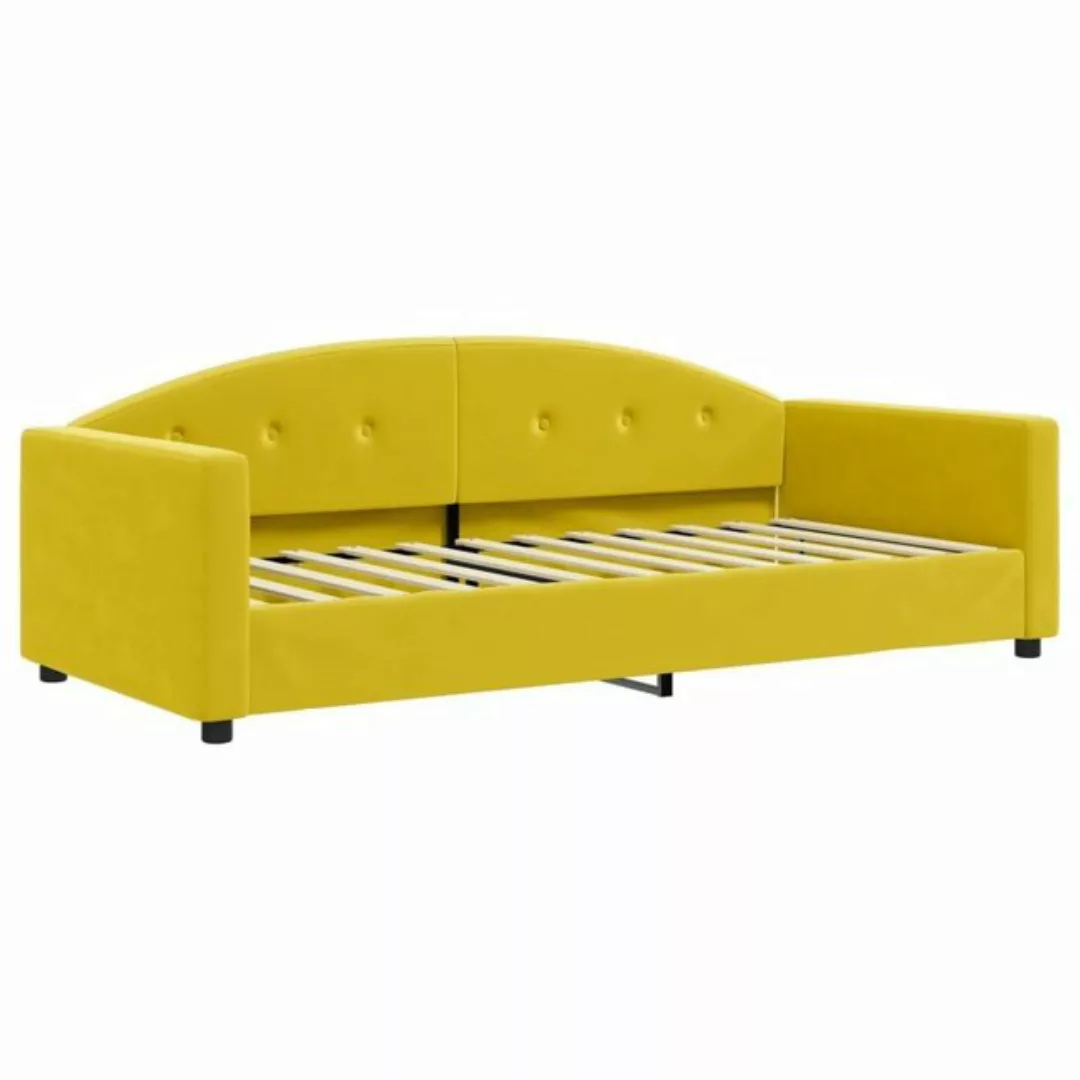 vidaXL Bettgestell Tagesbett Gelb 90x200 cm Samt Gästebett Gästecouch Gäste günstig online kaufen