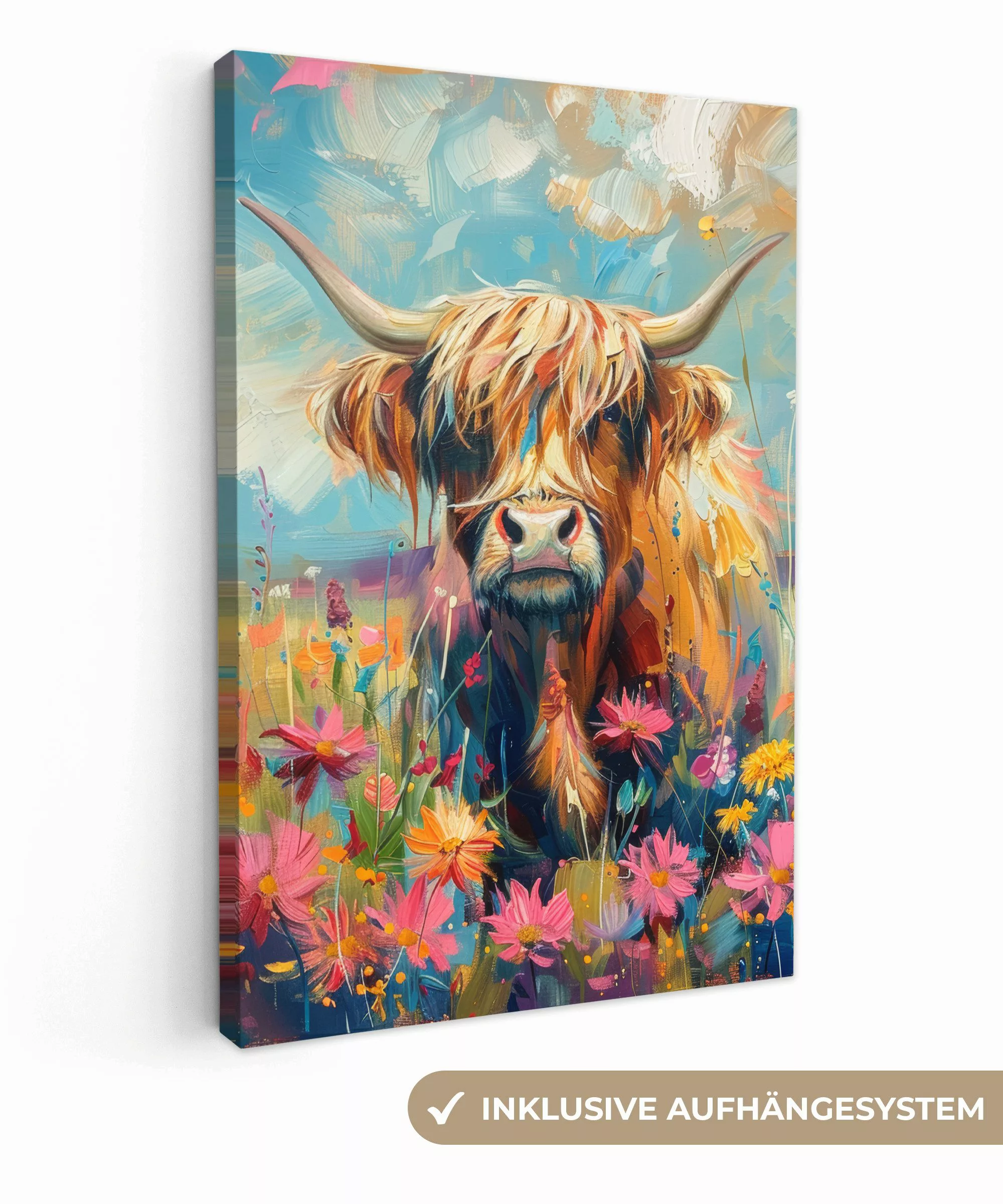 OneMillionCanvasses® Leinwandbild Schottische Hochländer - Natur günstig online kaufen