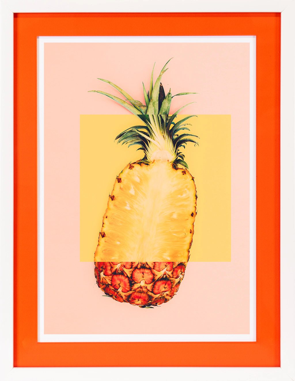 queence Bild mit Rahmen "Ananas, gelb, orange", (1 St.), Poster mit buntem günstig online kaufen