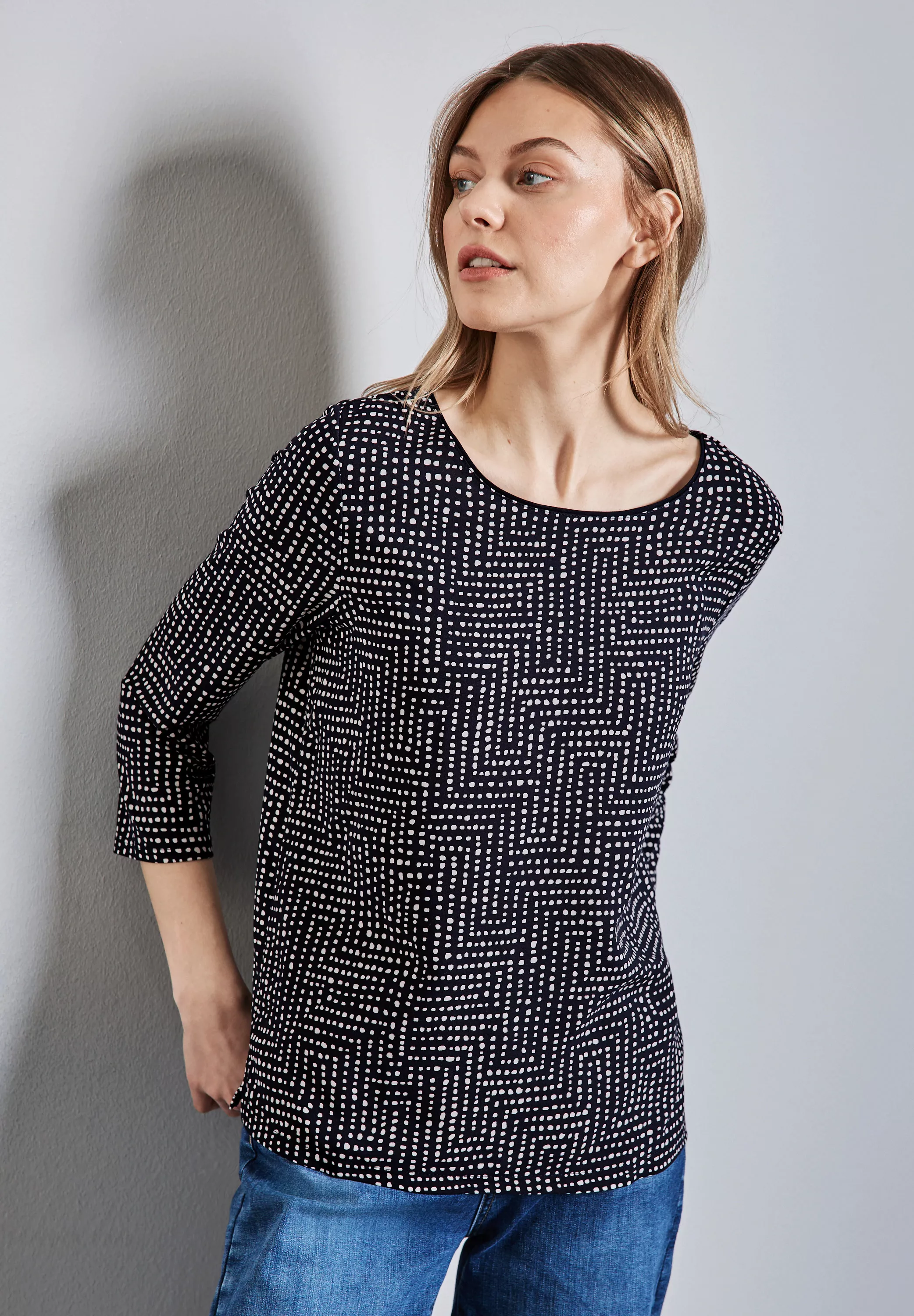 STREET ONE 3/4-Arm-Shirt "EVI", mit All-Over Print günstig online kaufen