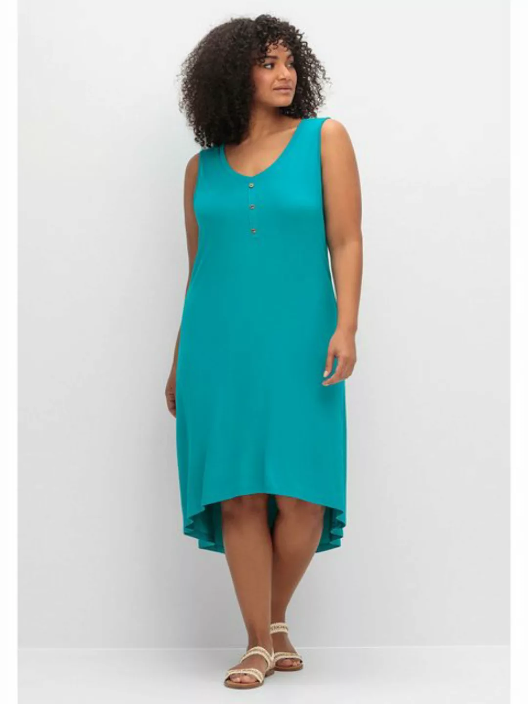 Sheego Jerseykleid Große Größen mit kurzer Zierknopfleiste günstig online kaufen