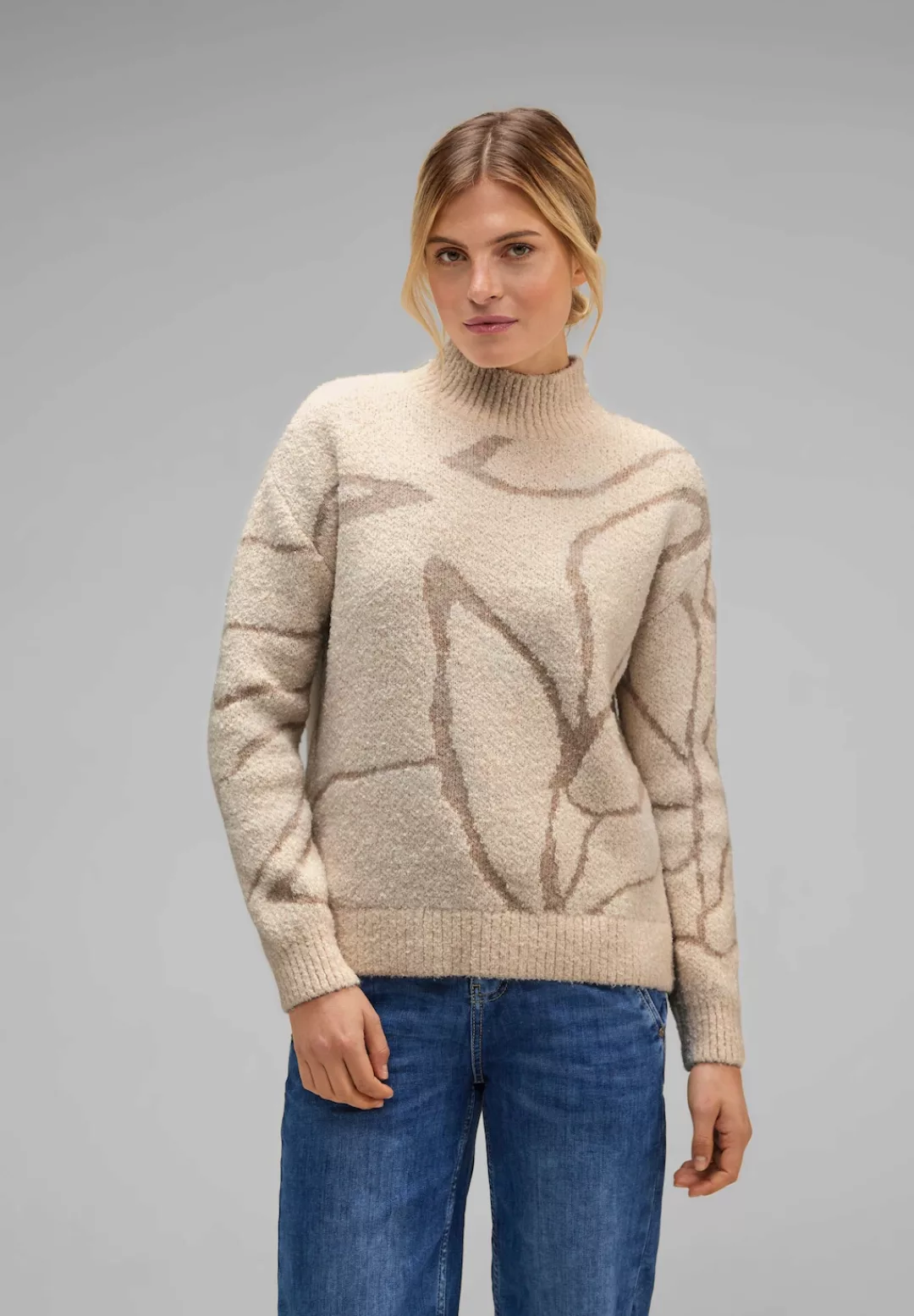 STREET ONE Strickpullover "Boucle Dessin Sweater" günstig online kaufen