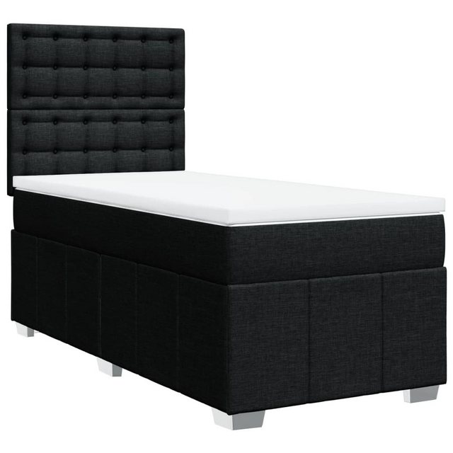 vidaXL Boxspringbett, Boxspringbett mit Matratze Schwarz 90x190 cm Stoff günstig online kaufen