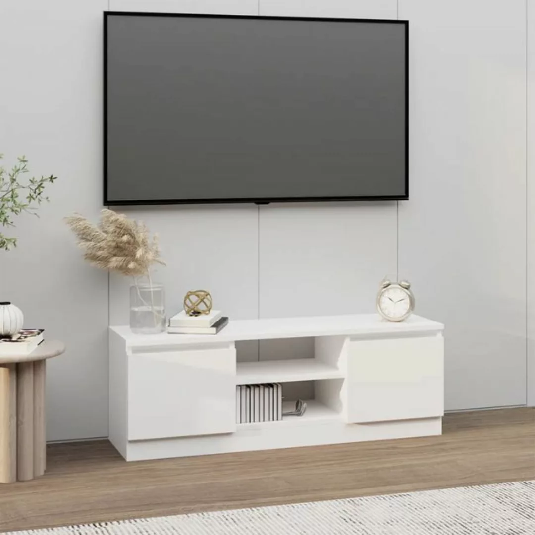 vidaXL TV-Schrank TV-Schrank mit Tür Weiß 102x30x36 cm TV-Lowboard günstig online kaufen