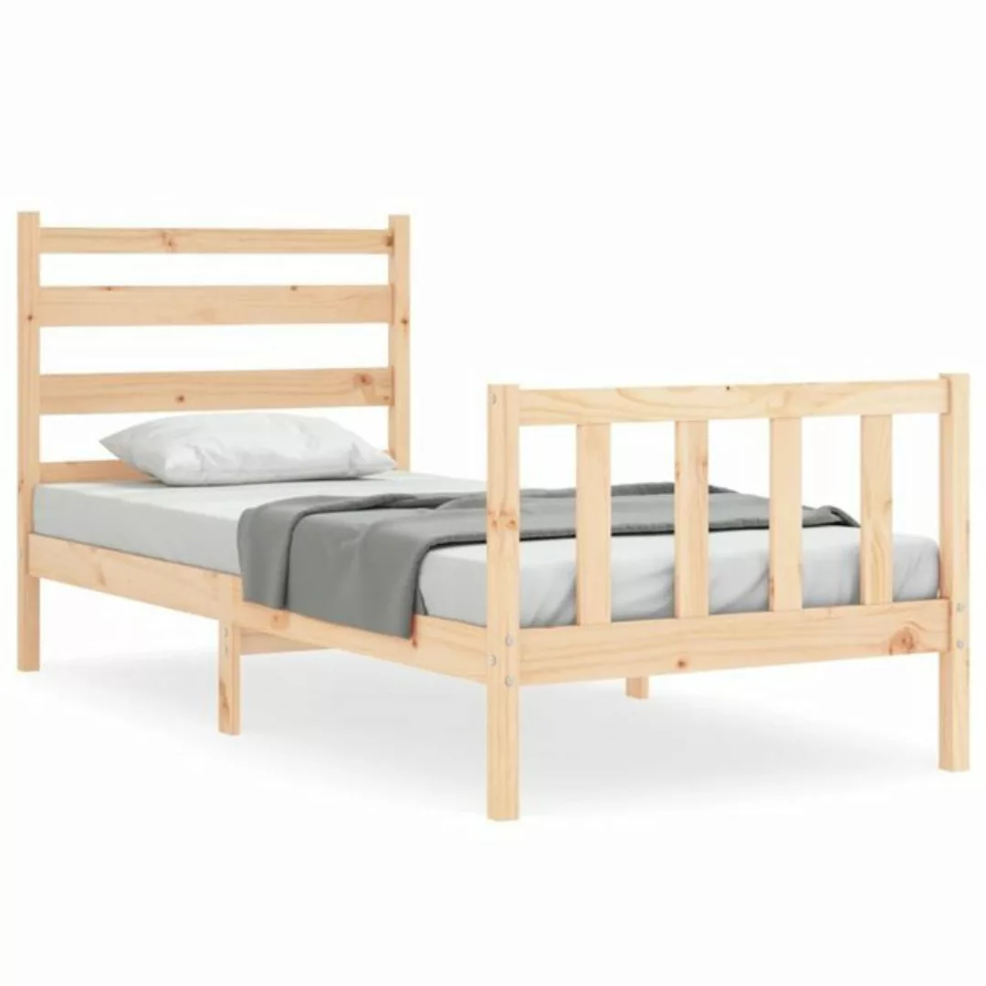 vidaXL Bett Massivholzbett mit Kopfteil 90x190 cm günstig online kaufen
