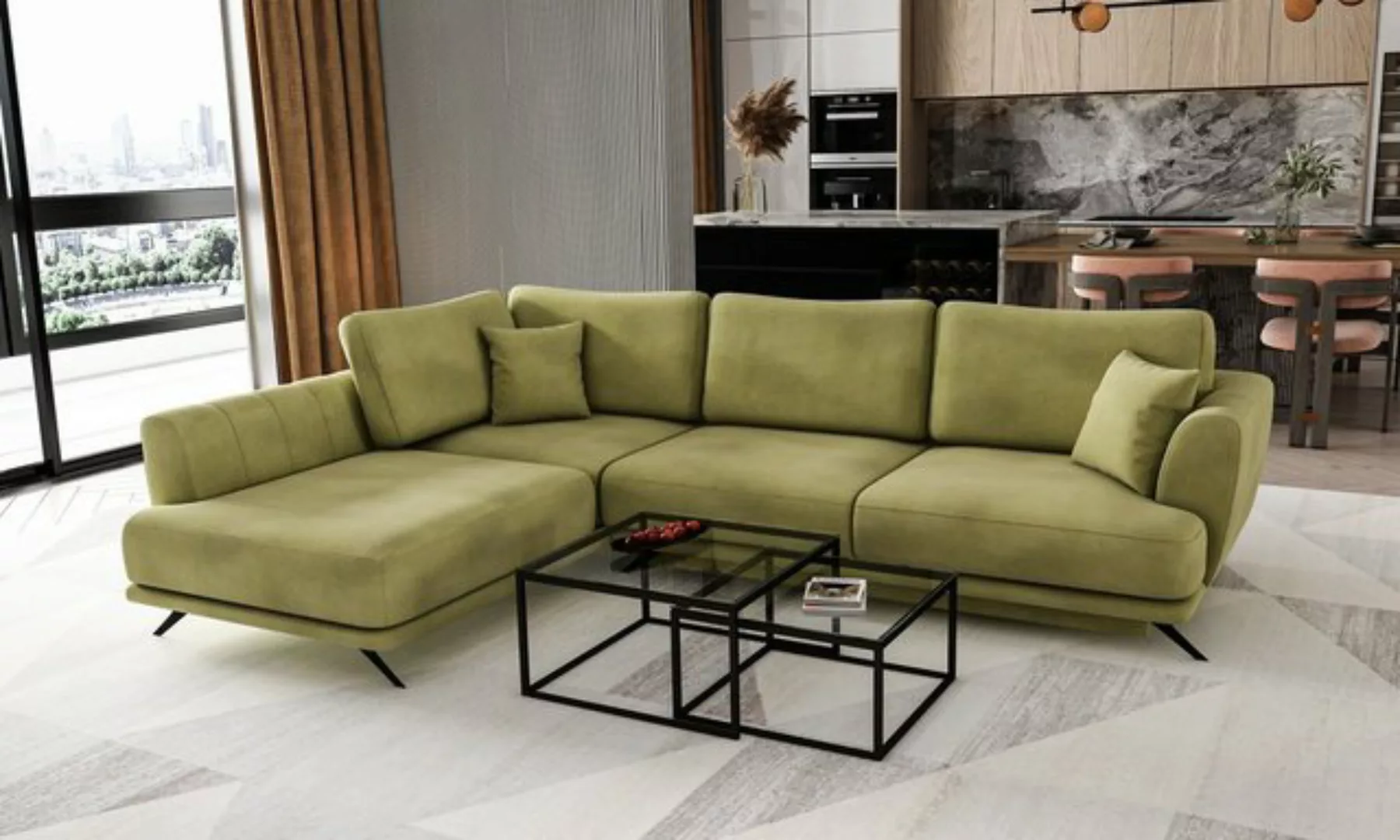 yourhouse24 Ecksofa Larde mit Schlaffunktion und Bettkasten günstig online kaufen