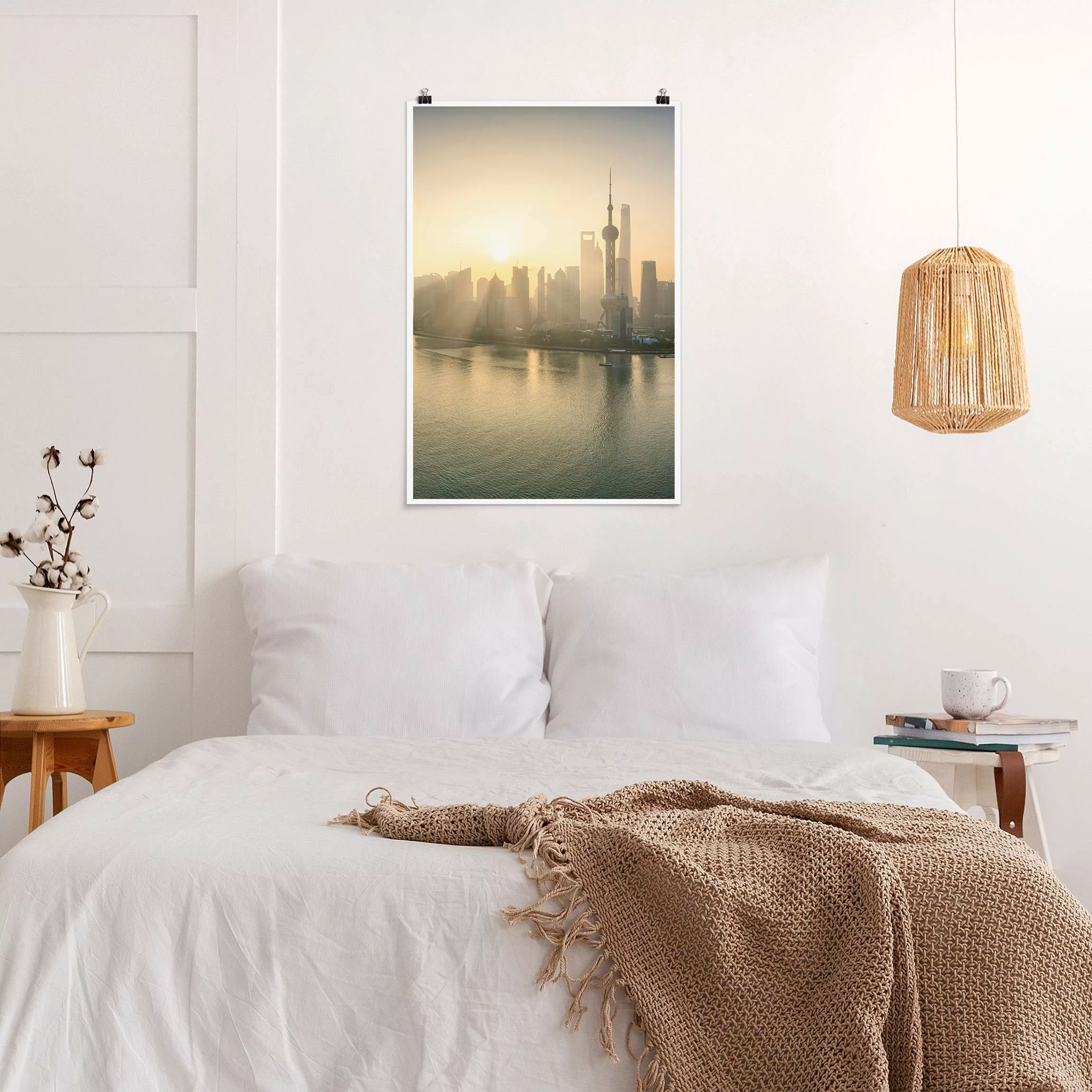 Poster Pudong bei Sonnenaufgang günstig online kaufen