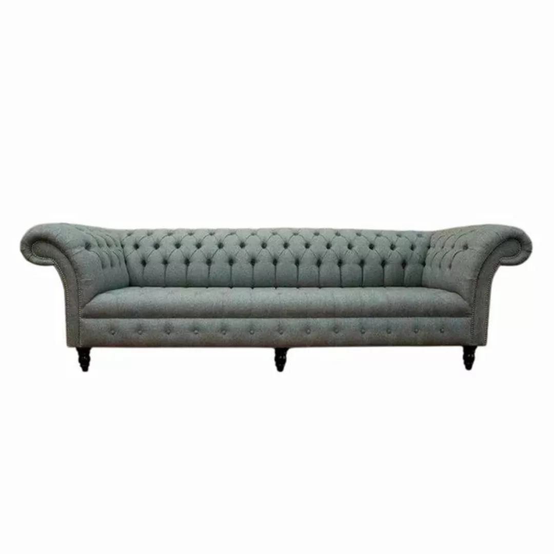 JVmoebel 4-Sitzer Chesterfield Grau Polster Sofa Design Luxus Sofa 4 Sitzer günstig online kaufen