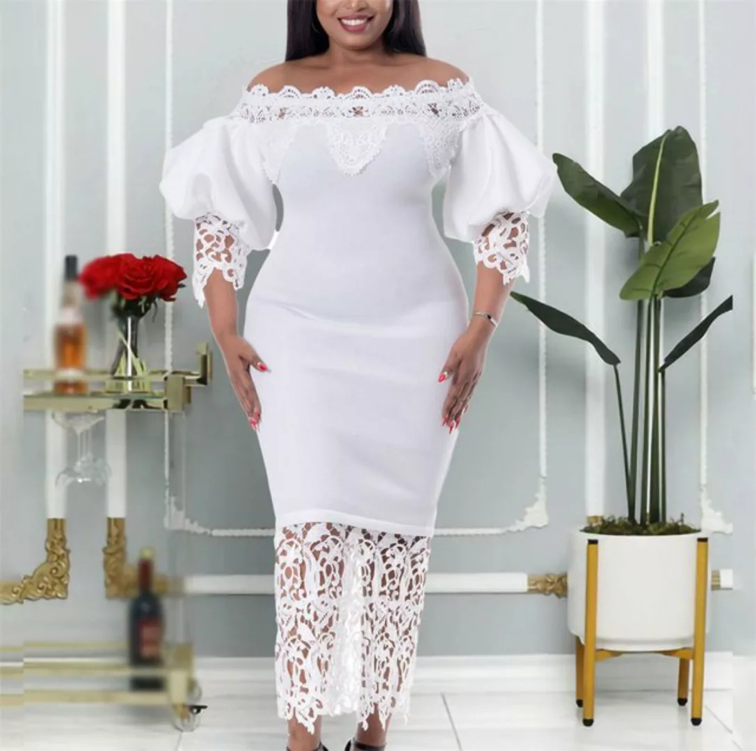 AFAZ New Trading UG Abendkleid Off-Shoulder-Spitzen-Patchworkkleid mit eine günstig online kaufen